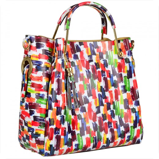 Vezze torebka shopper kuferek skórzany wielokolorowy ze sklepu melon.pl w kategorii Torby Shopper bag - zdjęcie 138499599