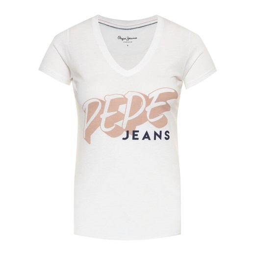 Pepe Jeans T-Shirt Adele PL504431 Biały Regular Fit Pepe Jeans XS okazyjna cena MODIVO