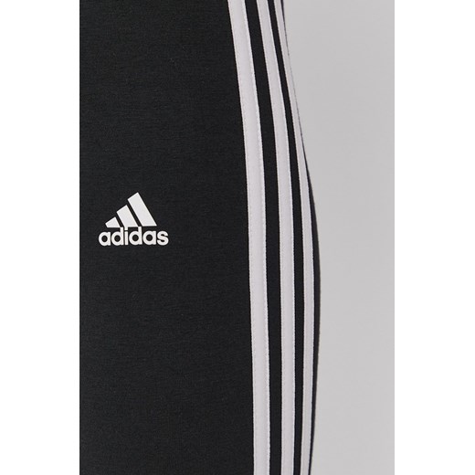 adidas Szorty damskie kolor czarny z aplikacją high waist L ANSWEAR.com