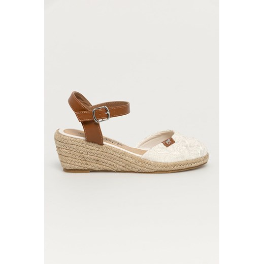 Mustang Espadryle kolor biały na koturnie Mustang 41 ANSWEAR.com