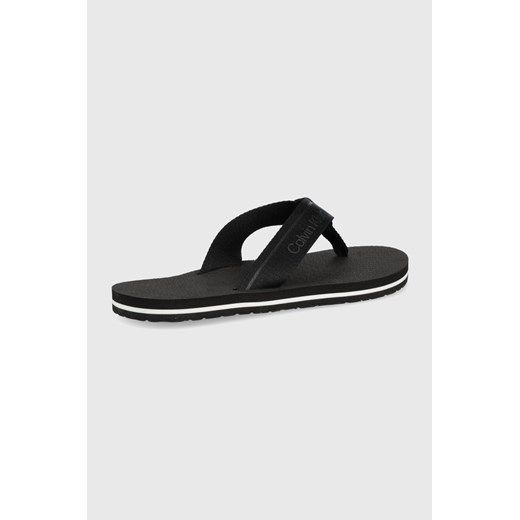 Calvin Klein japonki damskie kolor czarny na płaskim obcasie Calvin Klein 39 ANSWEAR.com