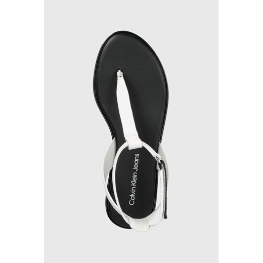 Calvin Klein Jeans sandały skórzane damskie kolor biały 39 ANSWEAR.com