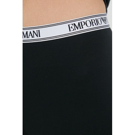 Emporio Armani Underwear szorty damskie kolor czarny z nadrukiem medium waist S ANSWEAR.com