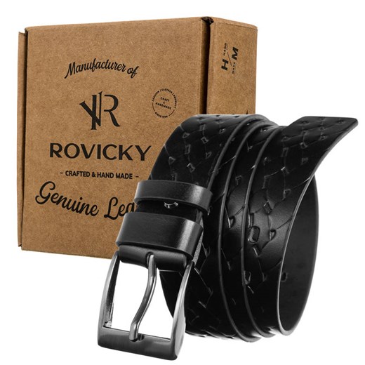 Skórzany pasek męski do garnituru klamra Rovicky Rovicky 115 rovicky.eu