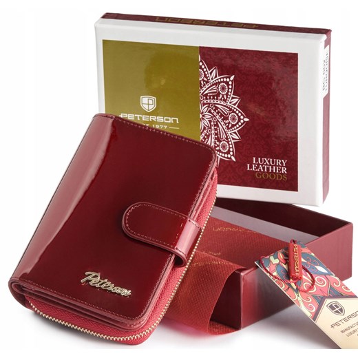 Mały skórzany portfel damski czerwony — Peterson Peterson uniwersalny rovicky.eu