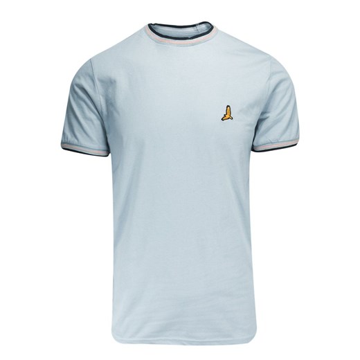 T-Shirt (Koszulka) Niebieski z Lamówkami, Logo-Ptak, Okrągły Dekolt -BRAVE SOUL TSBRSSS22FEDERERpaleblue ze sklepu JegoSzafa.pl w kategorii T-shirty męskie - zdjęcie 138622586