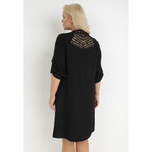 Sukienka Born2be casual z dekoltem w serek mini prosta 
