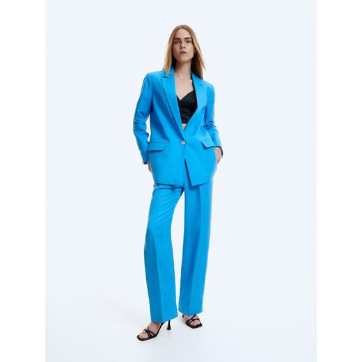 Reserved - Marynarka z lnem - Niebieski Reserved L Reserved