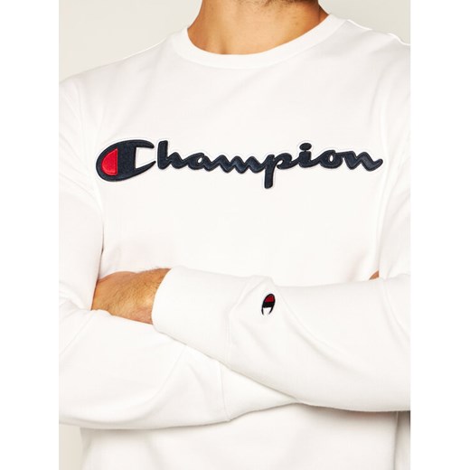 Champion Bluza Satin Script Logo 214188 Biały Comfort Fit Champion XL wyprzedaż MODIVO
