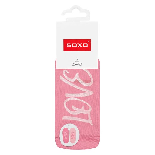 Skarpetki długie damskie kolorowe SOXO z napisami bawełniane love 35–40 Sklep SOXO