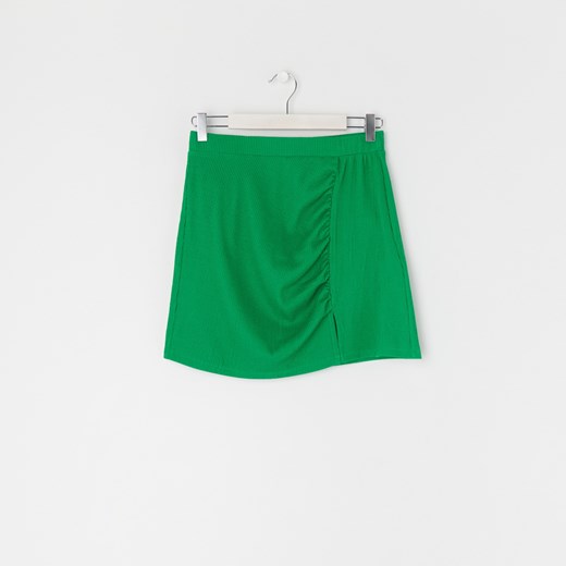Sinsay - Spódnica mini z marszczeniami - Zielony Sinsay M Sinsay