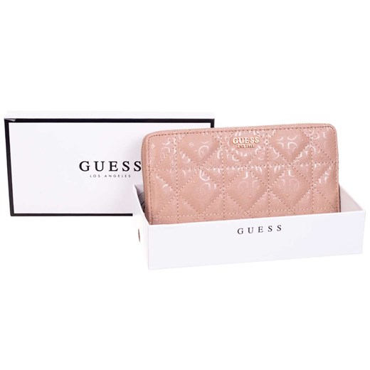 GUESS PORTFEL DAMSKI MALIA SLG CHEQUE ORG BEIGE SWGG8488630 BST Guess UNI okazja messimo