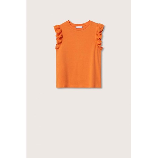 Mango t-shirt bawełniany Suiza kolor pomarańczowy Mango S ANSWEAR.com