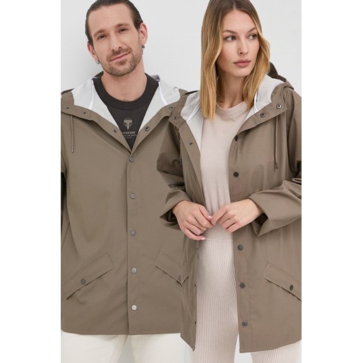 Rains kurtka 12010 Jacket kolor beżowy przejściowa Rains M ANSWEAR.com