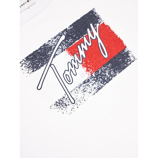 Tommy Hilfiger T-Shirt Flag Print KG0KG05909 D Biały Regular Fit Tommy Hilfiger 10Y wyprzedaż MODIVO