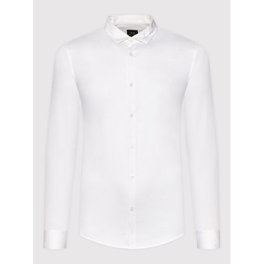 Armani Exchange Koszula 6KZC02 ZN10Z 1100 Biały Slim Fit Armani Exchange L wyprzedaż MODIVO