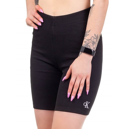 CALVIN KLEIN KOLARKI LEGINSY DAMSKIE Z KRÓTKĄ NOGAWKĄ CK RIB CYCLING SHORT BLACK S okazyjna cena messimo