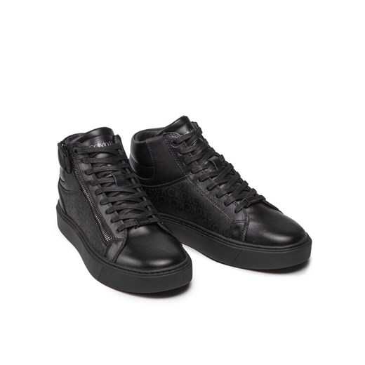 Calvin Klein Sneakersy High Top Lace Up W/Zip Mono HM0HM00283 Czarny Calvin Klein 45 MODIVO