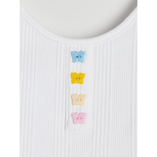 Reserved - Bawełniany crop top - Biały Reserved S Reserved