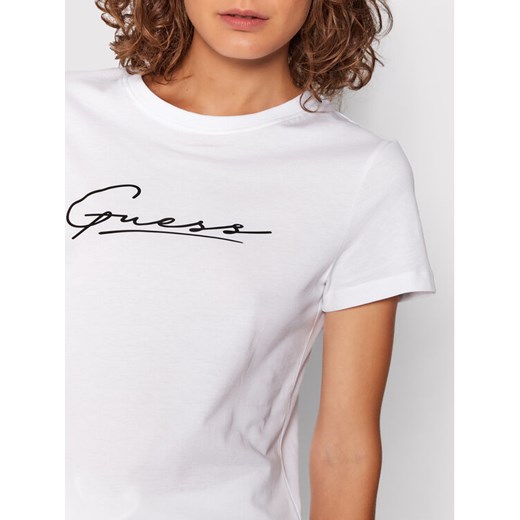Guess T-Shirt Amelia O1BA08 K8HM0 Biały Regular Fit Guess XL MODIVO okazja