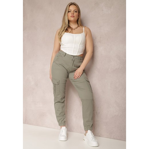 Zielone Spodnie Cargo Theopheira Renee 3XL Renee odzież