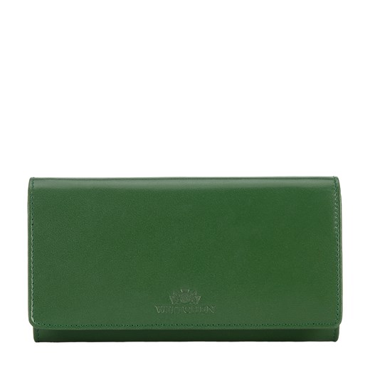 Damski portfel z gładkiej skóry poziomy zielony ze sklepu WITTCHEN w kategorii Portfele damskie - zdjęcie 138826907