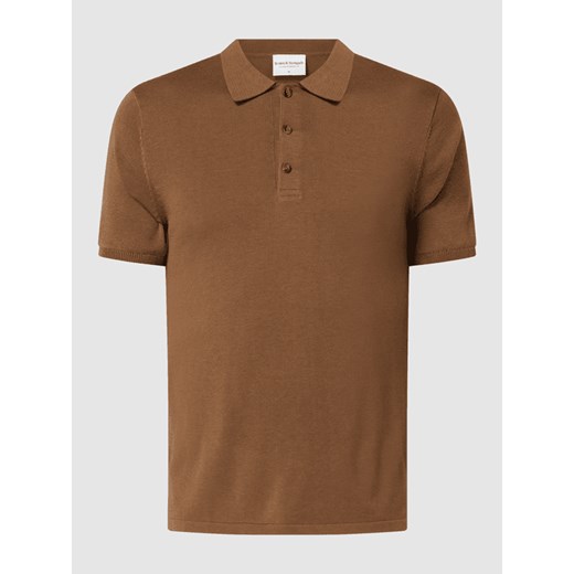Koszulka polo z mieszanki bawełny i lyocellu model ‘Webster’ Bruun & Stengade XL wyprzedaż Peek&Cloppenburg 