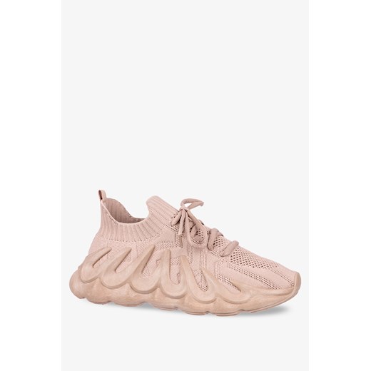Beżowe sneakersy na platformie buty sportowe sznurowane Casu VL197P Casu 36 Casu.pl okazyjna cena