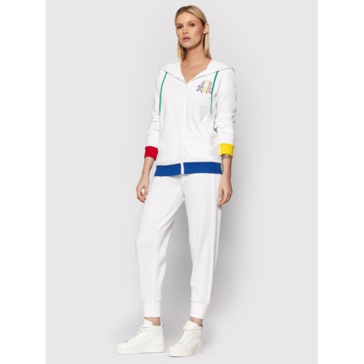 United Colors Of Benetton Spodnie dresowe 3J68P0509 Biały Regular Fit United Colors Of Benetton L MODIVO wyprzedaż