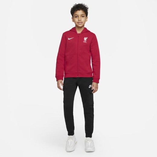 Dzianinowa bluza z kapturem i zamkiem na całej długości dla dużych dzieci Nike S Nike poland
