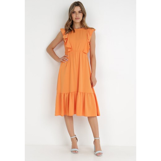 Pomarańczowa Sukienka Klymamia ze sklepu Born2be Odzież w kategorii Sukienki - zdjęcie 138891988