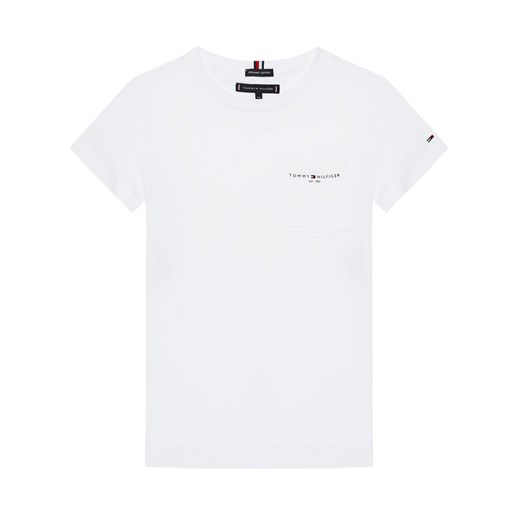 Tommy Hilfiger T-Shirt Essential Pocket KB0KB06556 D Biały Regular Fit Tommy Hilfiger 14Y MODIVO