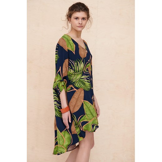 Sukienka Banana BS Leaves Blue Shadow 40/42 blue shadow