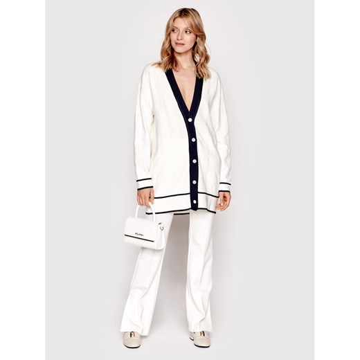 Tommy Hilfiger Kardigan ICONS Check WW0WW34405 Biały Relaxed Fit Tommy Hilfiger XL MODIVO