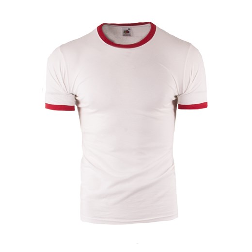 koszulka  Rolly 010 - biała/czerwona ze sklepu Risardi w kategorii T-shirty męskie - zdjęcie 138924468
