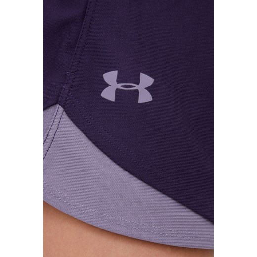 Under Armour szorty treningowe Play Up 3.0 damskie kolor fioletowy z nadrukiem Under Armour L ANSWEAR.com