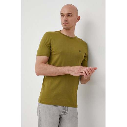 C.P. Company t-shirt bawełniany kolor zielony gładki L ANSWEAR.com