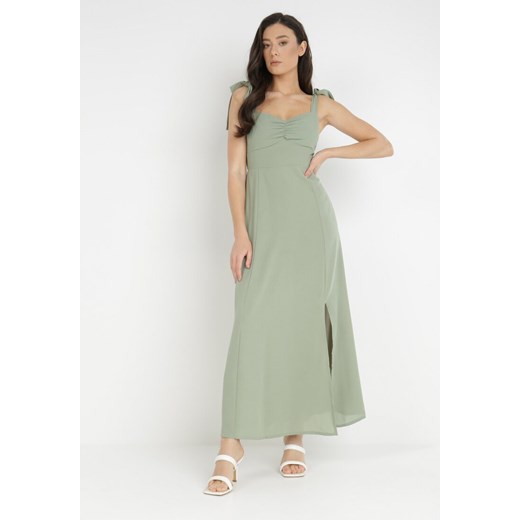 Zielona Sukienka Kalora ze sklepu Born2be Odzież w kategorii Sukienki - zdjęcie 138927565