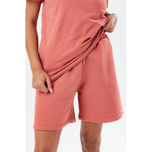 Hype szorty damskie kolor różowy gładkie high waist Hype M ANSWEAR.com