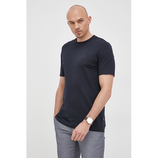 BOSS t-shirt bawełniany kolor granatowy 50468347 ze sklepu ANSWEAR.com w kategorii T-shirty męskie - zdjęcie 139185746