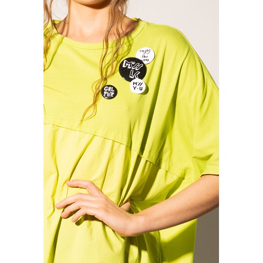 Limonkowa bluzka z przypinkami Phoebe Miss Lk uniwersalny Lidia Kalita
