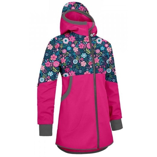 Unuo płaszcz softshellowy dziecięcy z polarem Street - Kwiaty różowy 98/104 Unuo 122/128 Mall