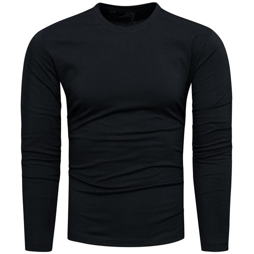 Koszulka męska longsleeve gładki czarny Recea ze sklepu Recea.pl w kategorii T-shirty męskie - zdjęcie 139244967