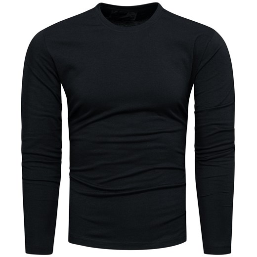 Koszulka męska longsleeve gładki czarny Recea ze sklepu Recea.pl w kategorii T-shirty męskie - zdjęcie 139244967