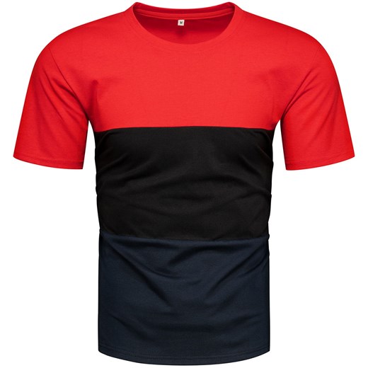T-shirt męski w pasy kolorowy Recea ze sklepu Recea.pl w kategorii T-shirty męskie - zdjęcie 139245047