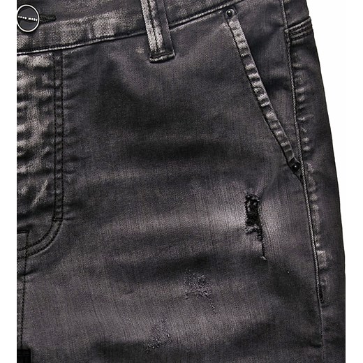 Spodnie męskie krótkie czarne jeansowe Recea Recea 30 okazja Recea.pl