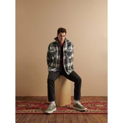 Reserved - Kurtka koszulowa w kratę - Wielobarwny Reserved L promocja Reserved