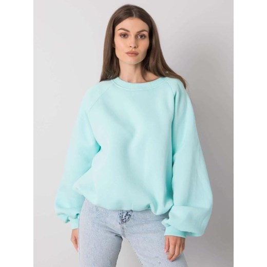 RUE PARIS Miętowa bluza bez kaptura Tashi RUE PARIS RV-BL-6758.50P_366948 L-XL L-XL Mall