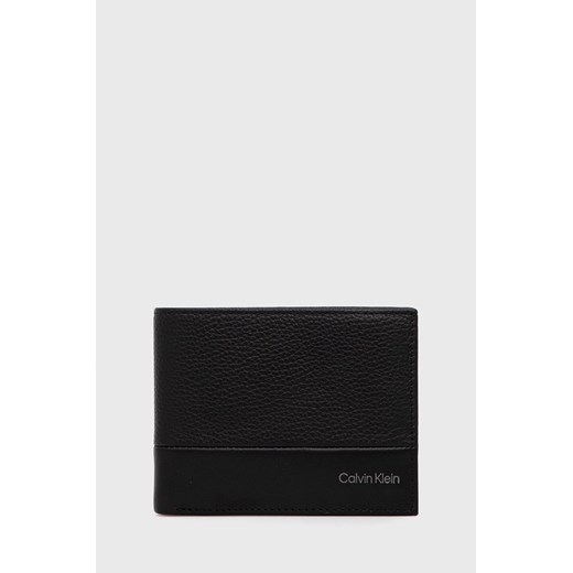 Calvin Klein portfel skórzany męski kolor czarny ze sklepu ANSWEAR.com w kategorii Portfele męskie - zdjęcie 139256666