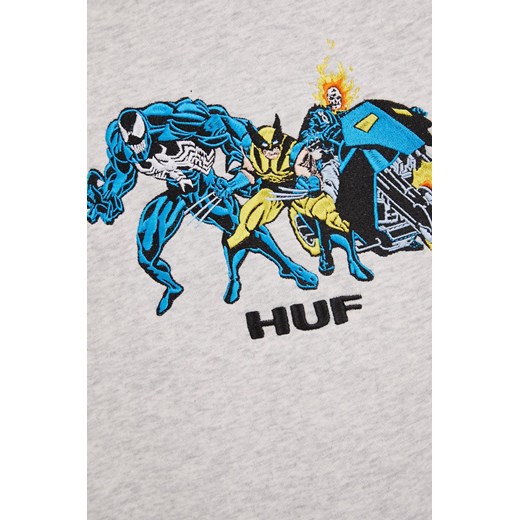 HUF bluza x Marvel męska kolor szary z aplikacją Huf S ANSWEAR.com
